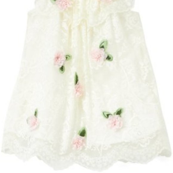 Biscotti Pink Floral-Accent Flutter-Sleeve Dress - Picture 4 of 9